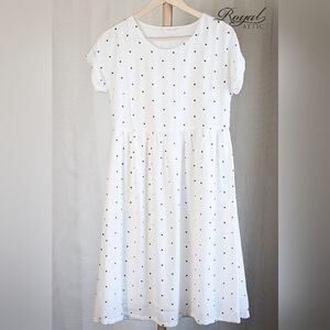 Roolee Polka Dot Dress in White and Black